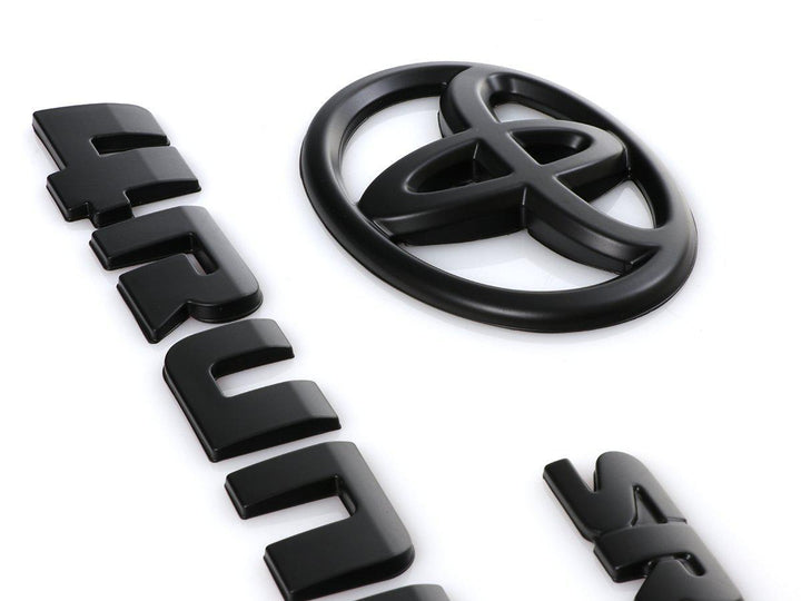 2014 - 2021 Toyota 4Runner BLACK OUT Emblem Badge Overlay For Front Grill, Rear Trunk and Trunk Lid Letter Set