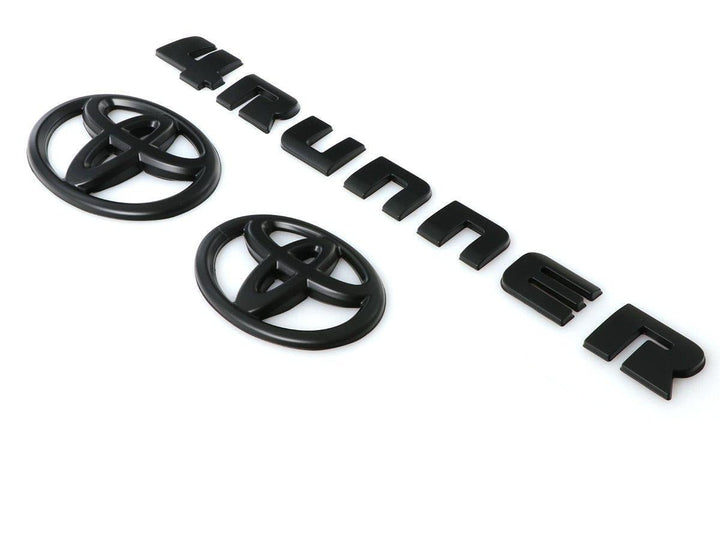 2014 - 2021 Toyota 4Runner BLACK OUT Emblem Badge Overlay For Front Grill, Rear Trunk and Trunk Lid Letter Set