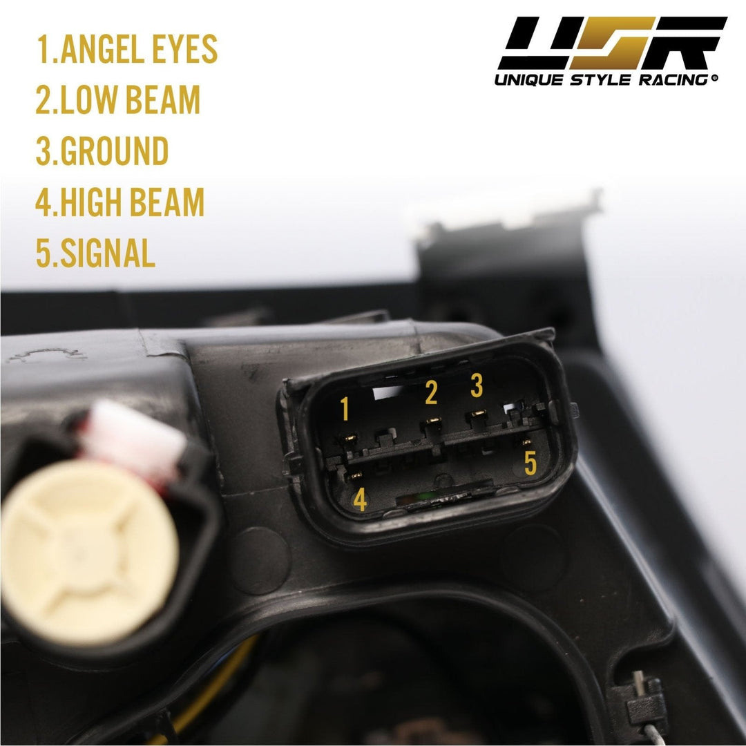 2009-2011 BMW 3 Series E90 / E91 DEPO Projector UHP LED Angel Halo Headlight With Clear Corner