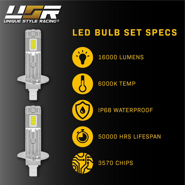 1984-1991 BMW E30 3 Series Euro Smiley Cross Hair Projector Glass Lens Headlights - Made by DEPO