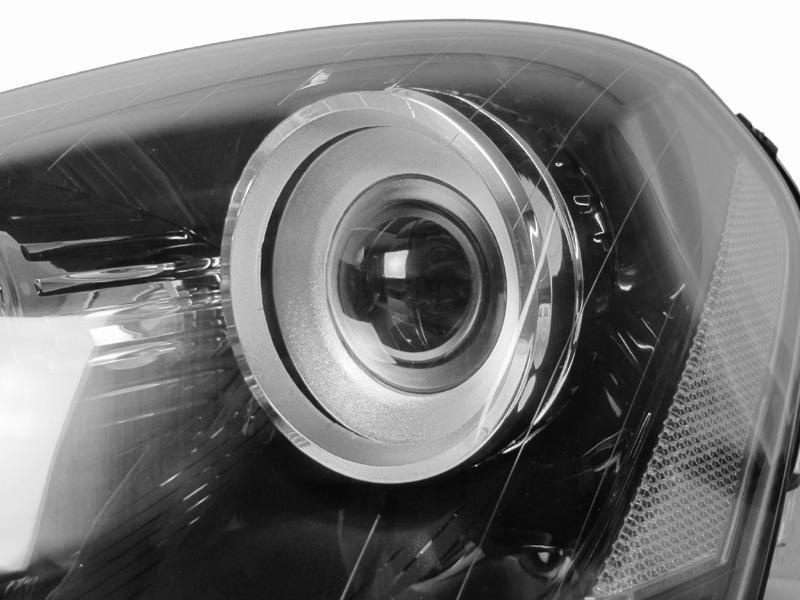 2009-2011 Mercedes Benz M Class W164 White LED Strip Chrome or Black Housing Projector Headlight For Stock Halogen Model - Made by DEPO