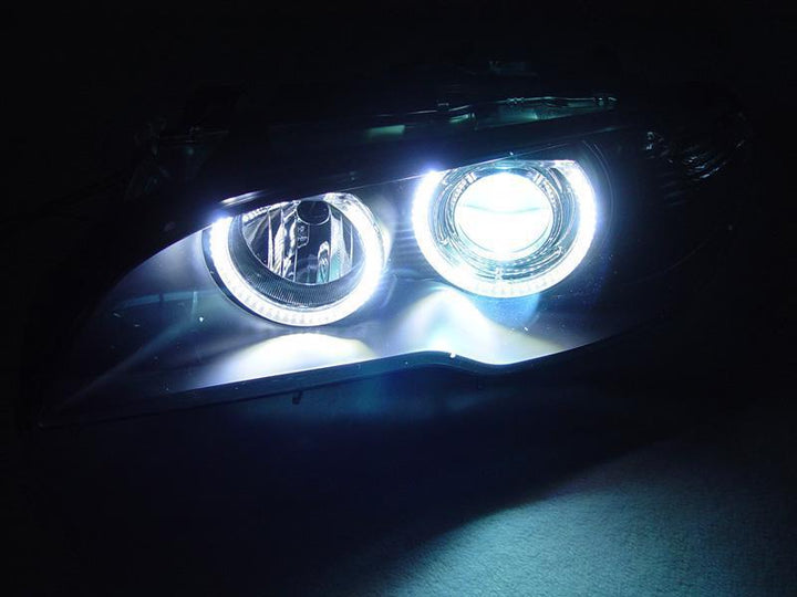 2004-2006 BMW 3 Series E46 Facelift 2D Coupe / Cabrio UHP LED Angel Eyes Halo Projector Headlight - Made by DEPO