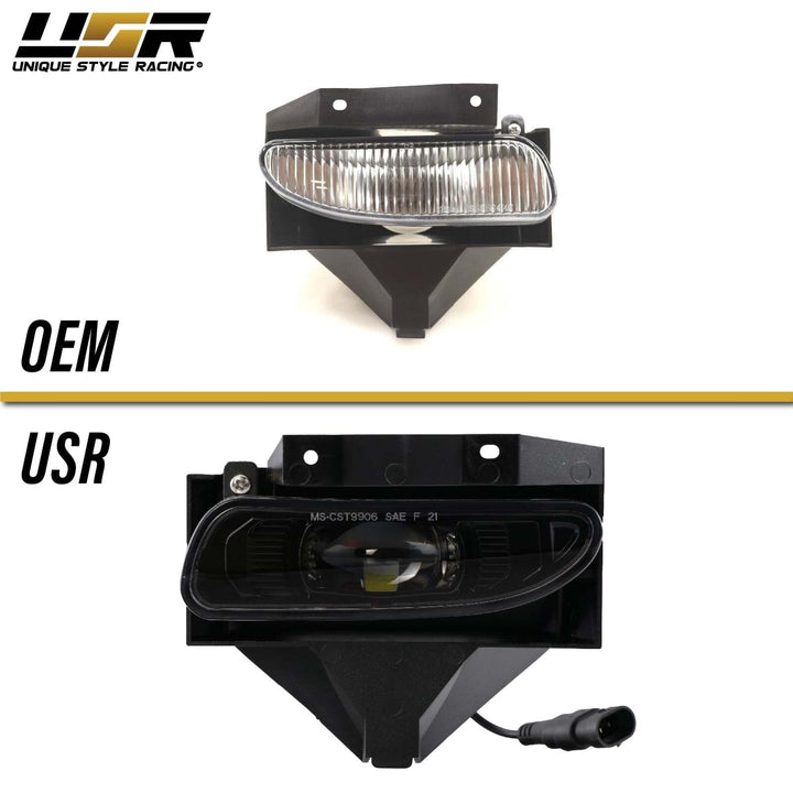 1999 - 2004 Ford Mustang SN95 Front Bumper Black Housing LED Projector Fog Lights