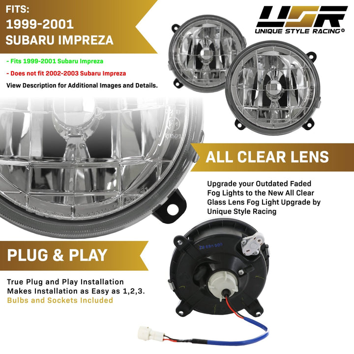 1992 1993 1994 1995 1996 1997 1998 1999 2000 2001 Subaru Impreza 2.5 RS / WRX JDM Style Yellow Glass Fog Lights
#lens-color_clear-lens
