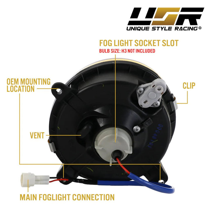 1992 - 2001 Subaru Impreza 2.5 RS / WRX JDM Style Yellow Glass Fog Lights