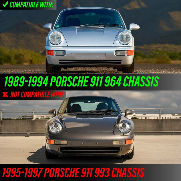 1989 - 1994 Porsche 911 Carrera 964 Chassis Projector LED Fog Light with Paintable Air Duct
