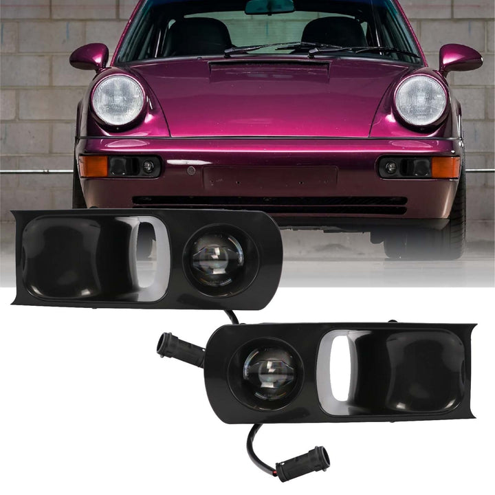 1989 - 1994 Porsche 911 Carrera 964 Chassis Projector LED Fog Light with Paintable Air Duct