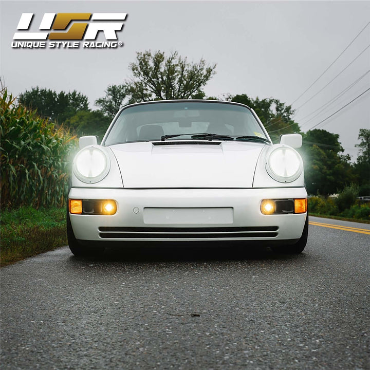 1989 - 1994 Porsche 911 Carrera 964 Chassis Projector LED Fog Light with Paintable Air Duct