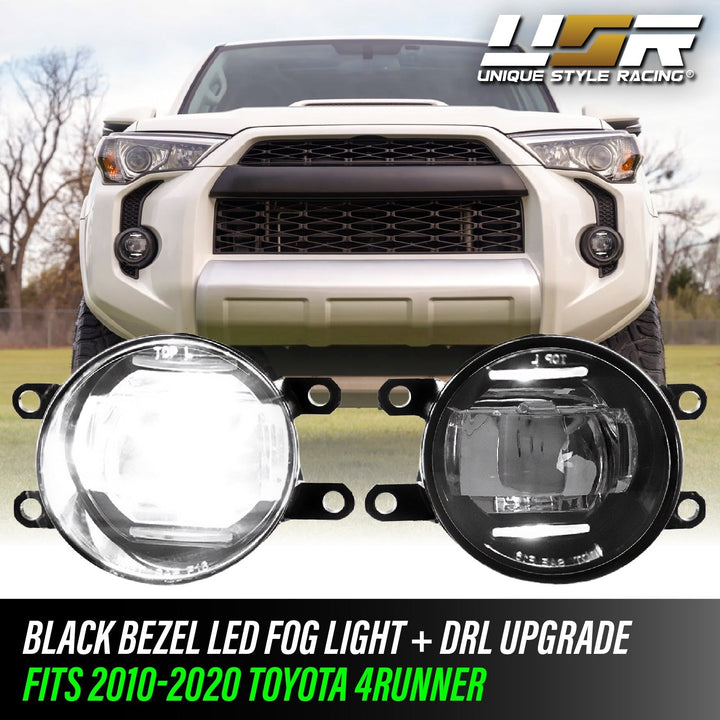 2010 - 2020 Toyota 4Runner Black 2in1 Projector CREE LED Fog Light Assembly + DRL