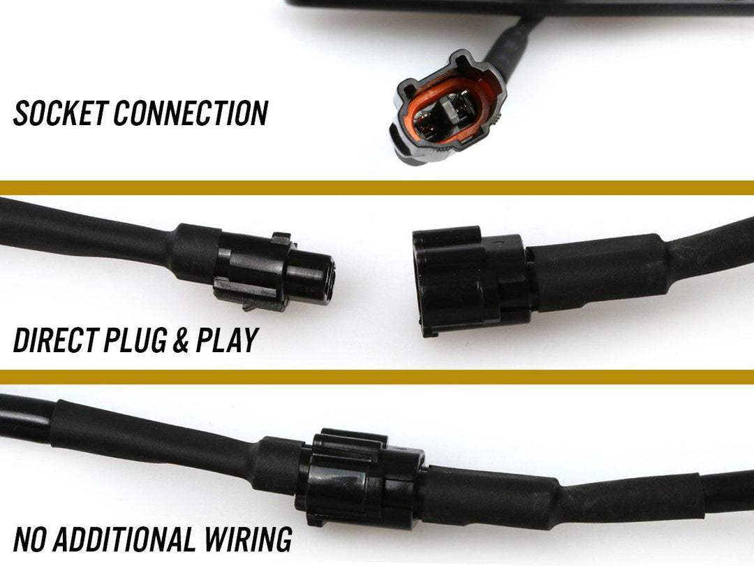 2014 - 2021 Toyota 4Runner DRL Wire + Screw On 3pcs Wide Raptor LED Grill Lights