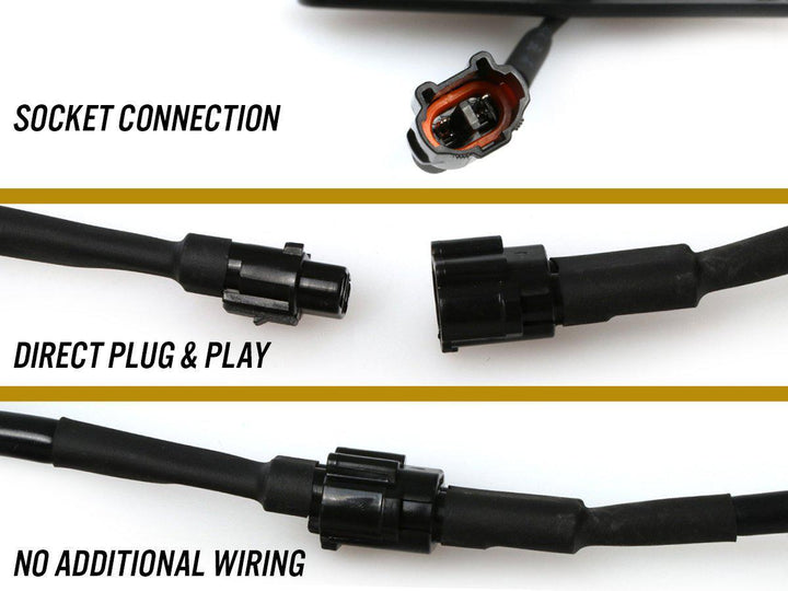 2014 - 2021 Toyota 4Runner DRL Wire + Screw On 3pcs Wide Raptor LED Grill Lights