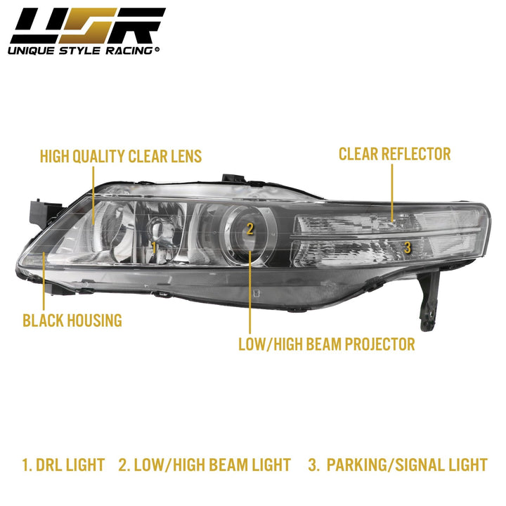 2004 - 2005 Acura TL Clear Corner Diffuser BiXenon D2S Projector Headlight