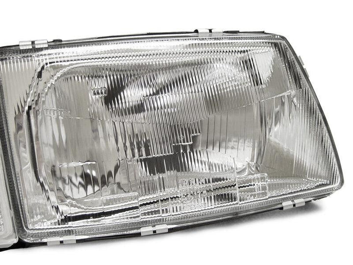 1986 - 1988 Audi 5000 / 1989 - 1991 Audi 100 Clear Glass Headlights with Clear Corner lights