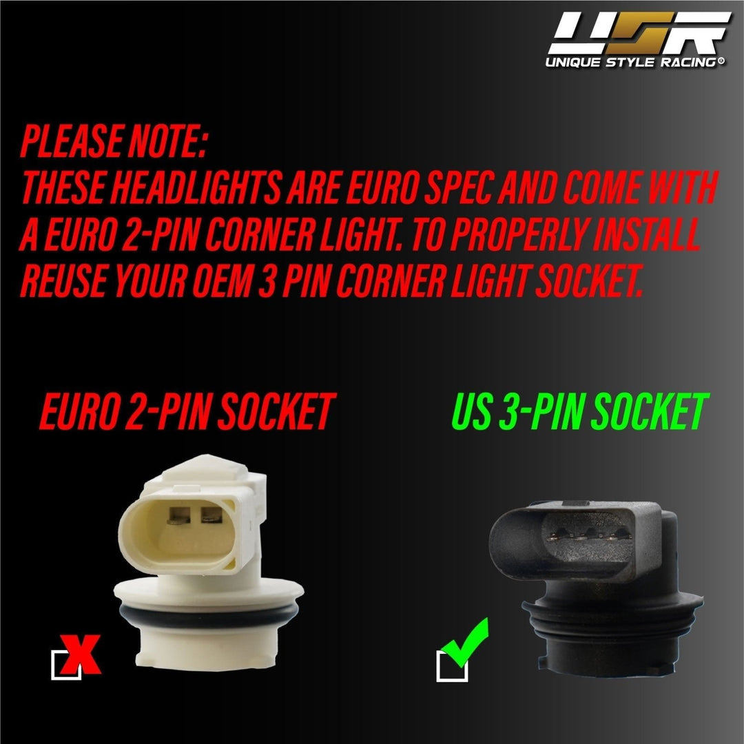 1992 - 2001 Audi A4 B5.5 / 2000 - 2002 S4 Euro ECODE Projector Headlight With Clear Corner Lens