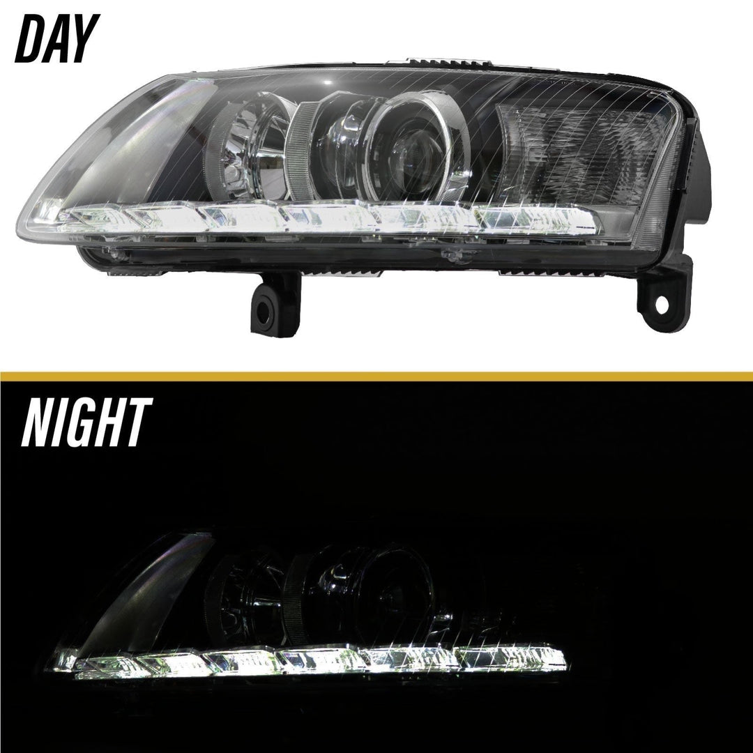 2005 - 2008 Audi A6 / S6 / RS6 C6/4F 4D Sedan & 5D Wagon For Xenon Model Facelift '09'11 Style LED Strip Projector Headlight
