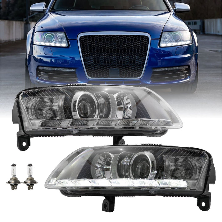 2005 - 2008 Audi A6 / S6 / RS6 C6/4F 4D Sedan & 5D Wagon For Xenon Model Facelift '09'11 Style LED Strip Projector Headlight