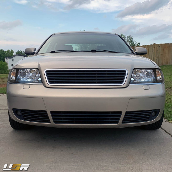 1998-2001 Audi A6 C5 Xenon D2S Models Black Housing Angel Eye Halo Projector Headlights