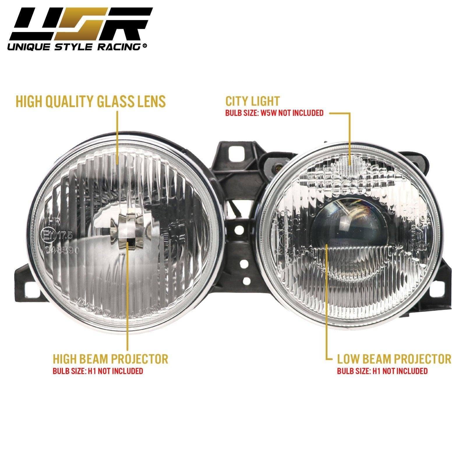 BMW E30 3 Series Euro Smiley Projector Glass Lens Headlights