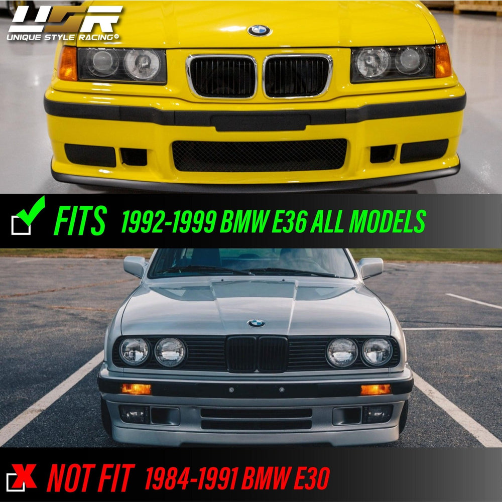 1992 - 1999 BMW E36 3 Series Yellow High Clear Low Glass Lens Hella Euro Ellipsoid Projector Headlight