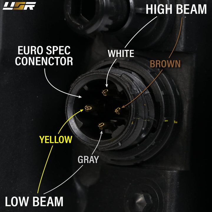 1992 - 1999 BMW E36 3 Series Yellow High Clear Low Glass Lens Hella Euro Ellipsoid Projector Headlight

#optional-items_headlight-with-wires