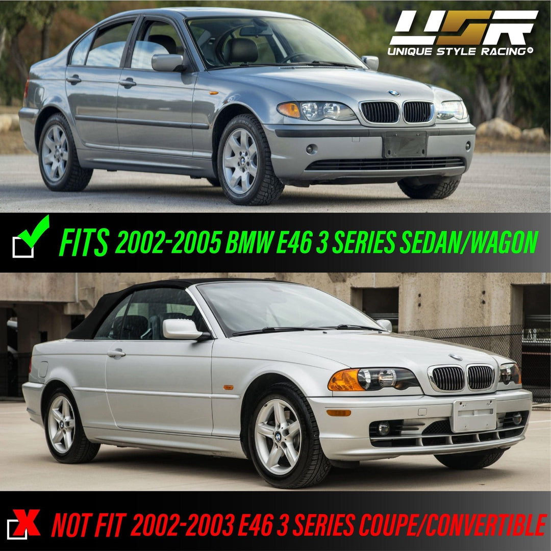 2002 - 2005 BMW 3 Series E46 4D Sedan / 4D Wagon Angel Eye Projector Headlight W/ Optional UHP LED Halo Rings