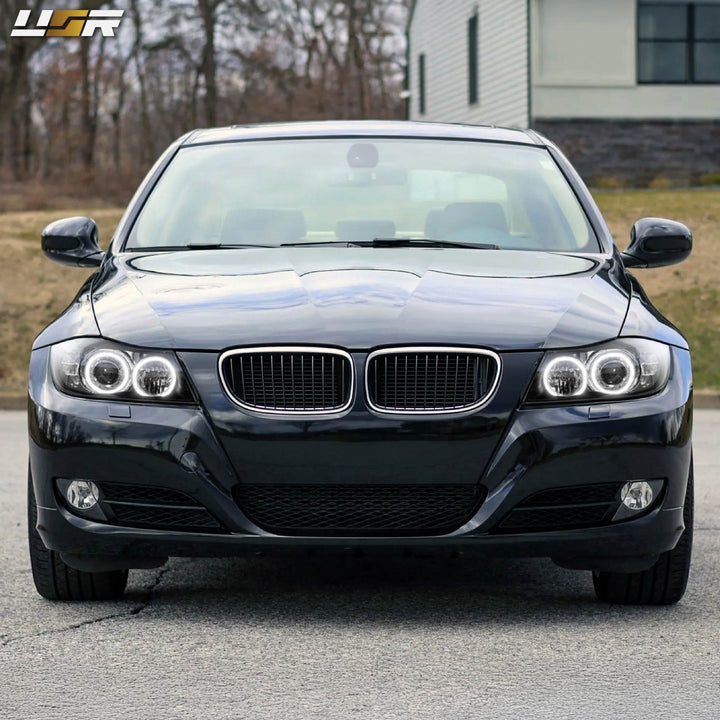 2006 - 2008 BMW 3 Series E90 / E91 V2 Projector UHP LED Angel Halo Headlight With LED Corner