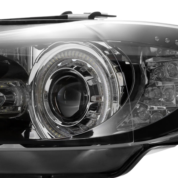 2006 - 2008 BMW 3 Series E90 / E91 V2 Projector UHP LED Angel Halo Headlight With LED Corner