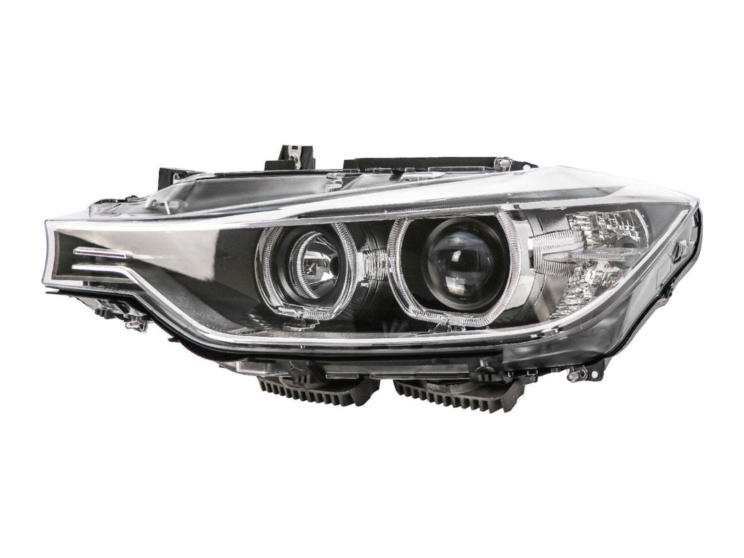 2012 - 2015 BMW F30 / F31 3 Series 4D Sedan / 5D Wagon Black LED Angel Eyes Halo Rings Projector Headlight