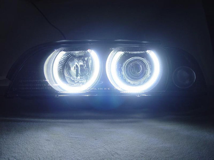1997 - 2000 BMW E39 5 Series Angel Eye Halo Projector Headlight With Optional LED Ring For Factory Xenon Models