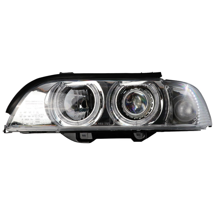 1997 - 2000 BMW E39 5 Series Halogen Angel Eye Halo Projector Chrome Housing Headlight For Factory Xenon Models