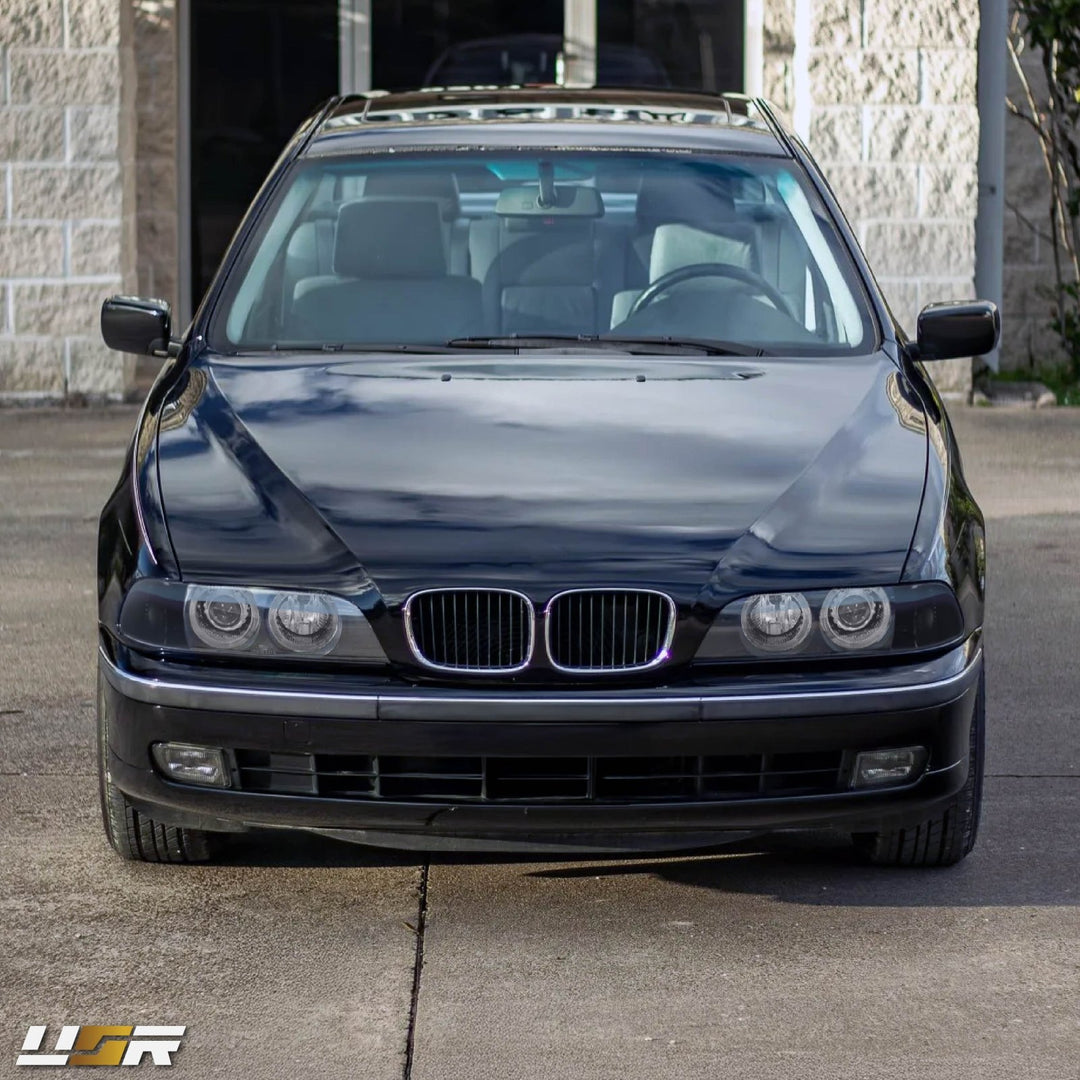 1997-2003 BMW E39 5 Series Black Housing Angel Eye Halo Projector Headlight with Smoke Corner Light