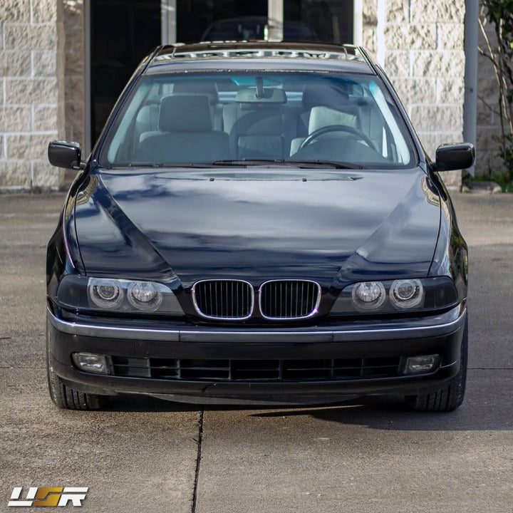 1997-2003 BMW E39 5 Series Black Housing Angel Eye Halo Projector Headlight with Smoke Corner Light