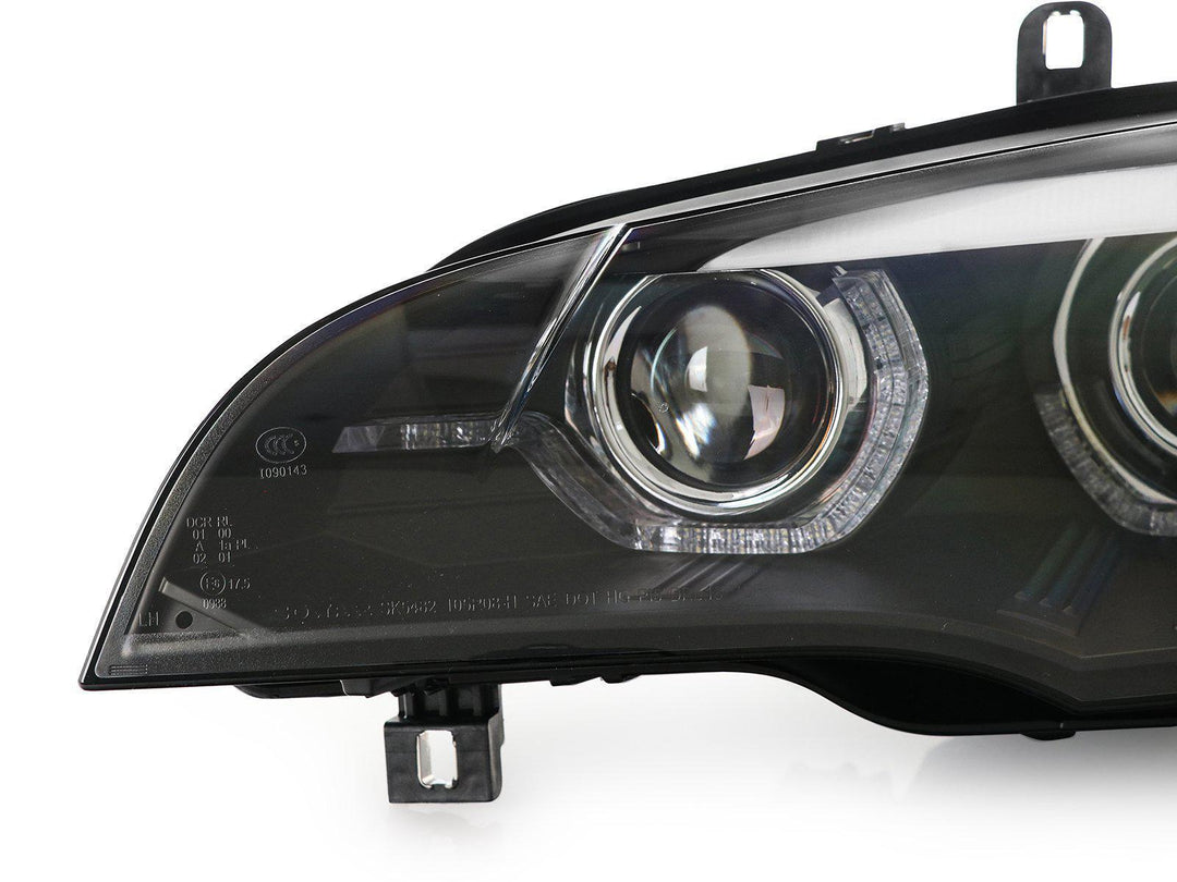 2007 - 2010 BMW X5 E70 Quad Projector LED DRL D1S Xenon Angel Eye Headlight with AFS