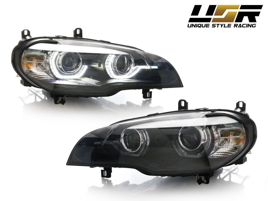 2007 - 2010 BMW X5 E70 Quad Projector LED DRL D1S Xenon Angel Eye Headlight with AFS