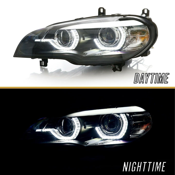 2007 - 2010 BMW X5 E70 Quad Projector LED DRL D1S Xenon Angel Eye Headlight with AFS
