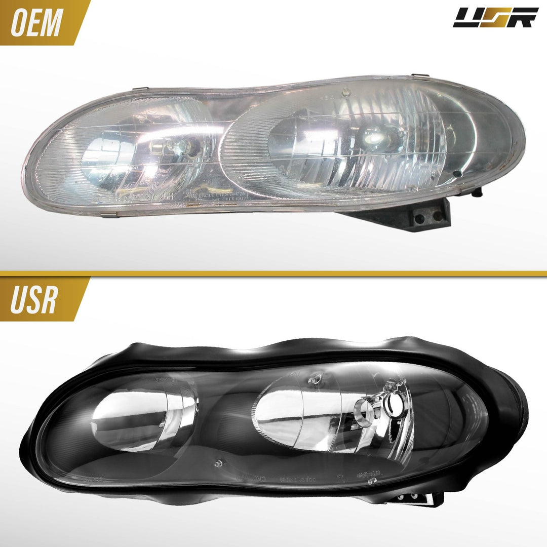 1998 - 2002 Chevrolet Chevy Camaro Black Housing Clear Lens Headlights
