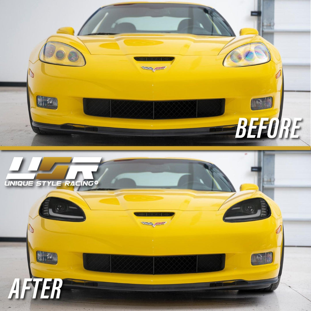2005 - 2013 C6 Corvette Sequential Switchback C7 Style LED Black Housing or Chrome Housing Headlight