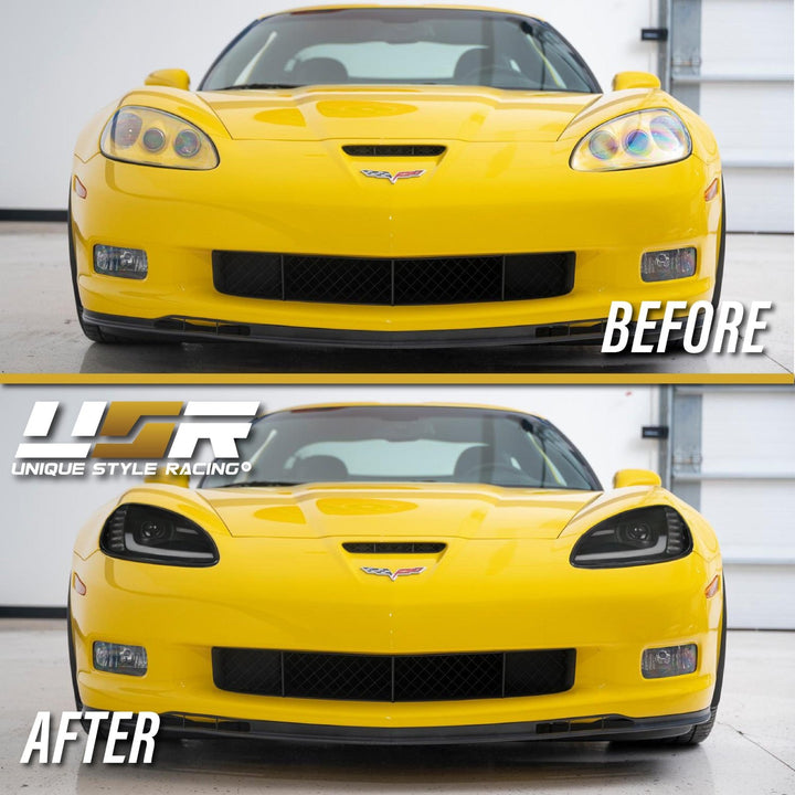 2005 - 2013 C6 Corvette Sequential Switchback C7 Style LED Black Housing or Chrome Housing Headlight