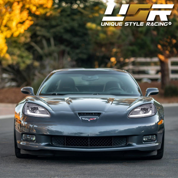 2005 - 2013 C6 Corvette Sequential Switchback C7 Style LED Black Housing or Chrome Housing Headlight
