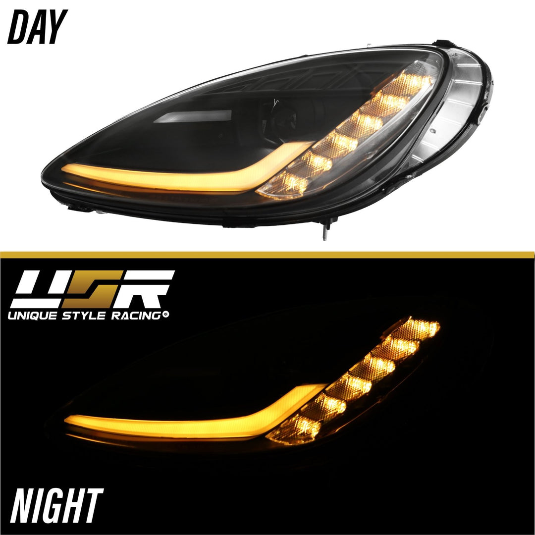 2005 - 2013 C6 Corvette Sequential Switchback C7 Style LED Black Housing or Chrome Housing Headlight