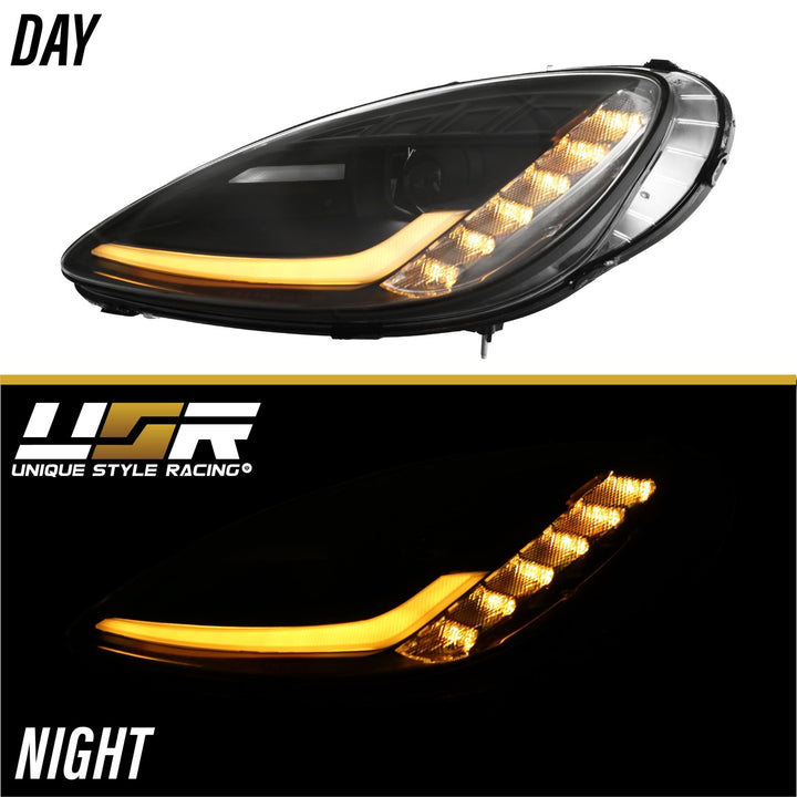 2005 - 2013 C6 Corvette Sequential Switchback C7 Style LED Black Housing or Chrome Housing Headlight