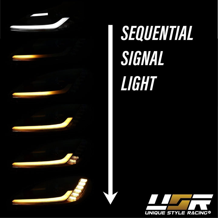 2005 - 2013 C6 Corvette Sequential Switchback C7 Style LED Black Housing or Chrome Housing Headlight