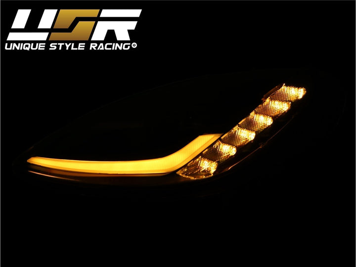 2005 - 2013 C6 Corvette Sequential Switchback C7 Style LED Black Housing or Chrome Housing Headlight