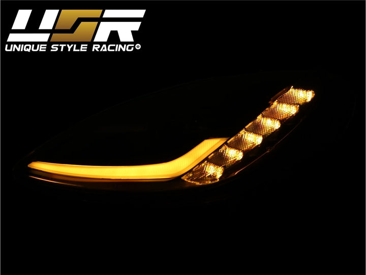 2005 - 2013 C6 Corvette Sequential Switchback C7 Style LED Black Housing or Chrome Housing Headlight