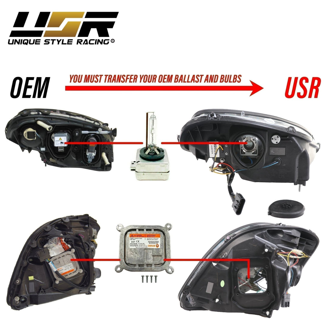 2005 - 2013 C6 Corvette Sequential Switchback C7 Style LED Black Housing or Chrome Housing Headlight