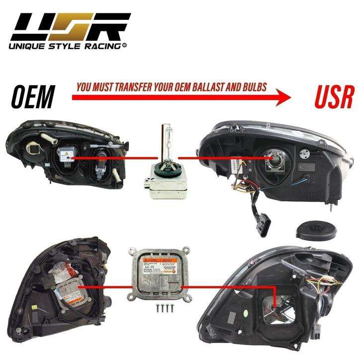2005 - 2013 C6 Corvette Sequential Switchback C7 Style LED Black Housing or Chrome Housing Headlight