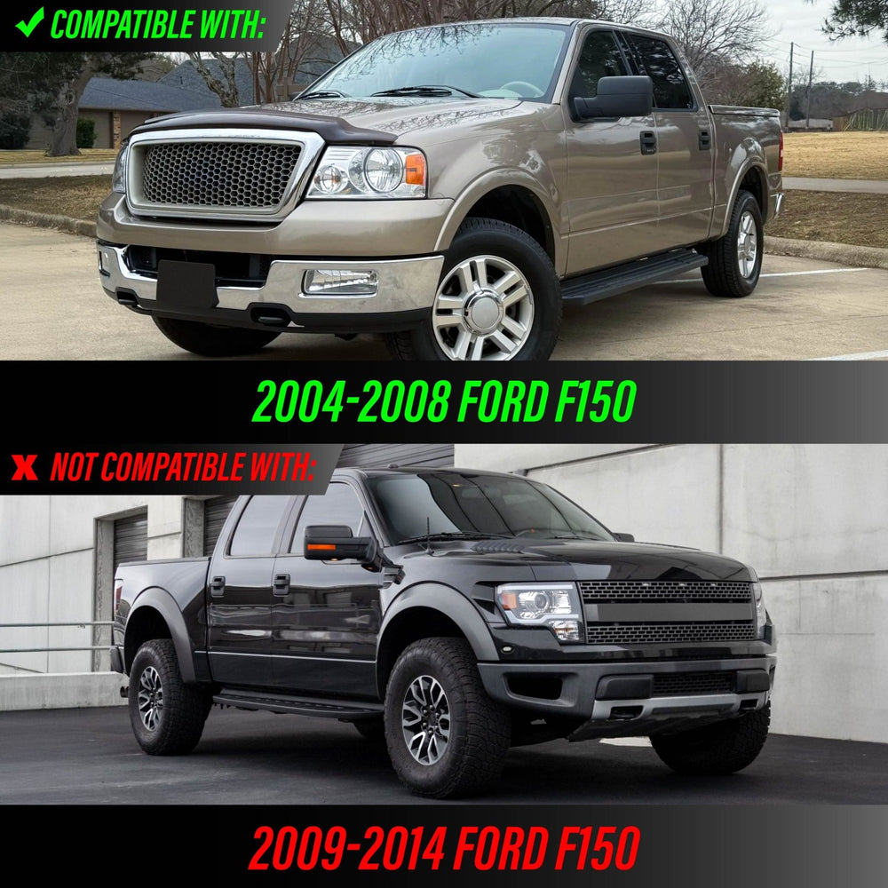 2004 - 2008 Ford F - 150 Pick Up Truck Black Housing Full LED Projector Headlight with All Clear Reflector