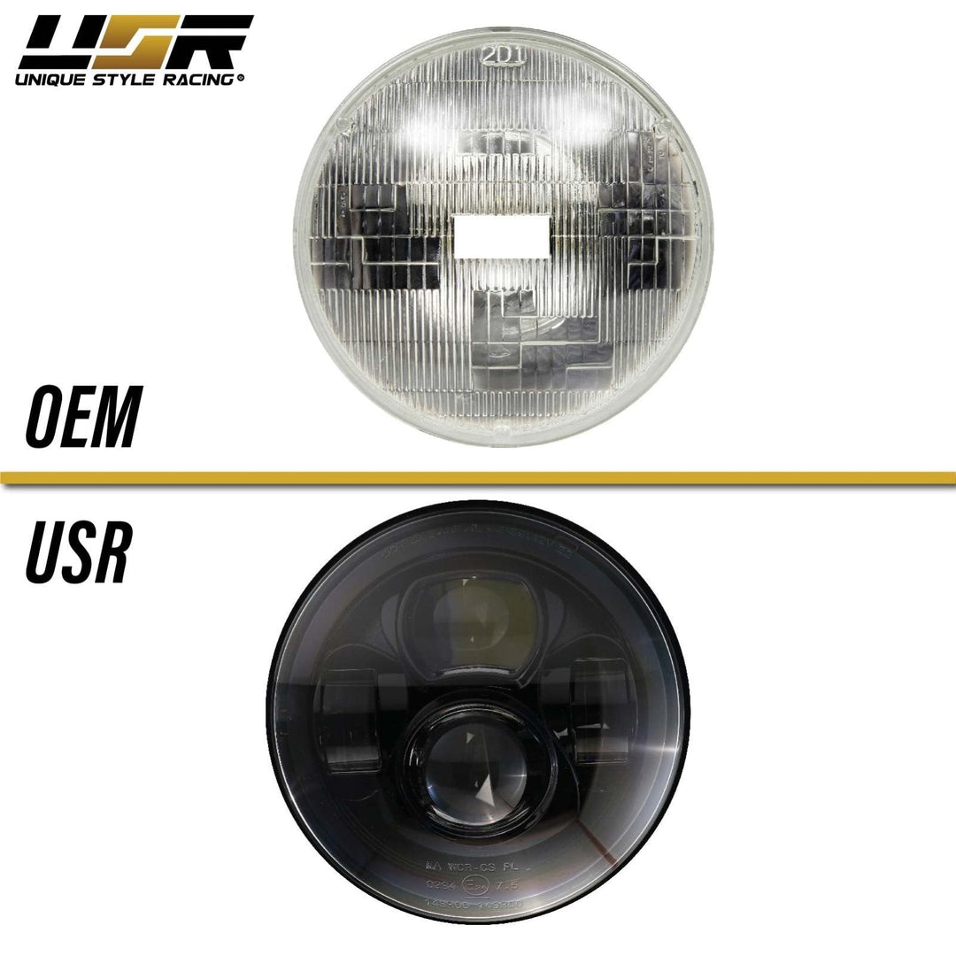 2007 - 2018 Jeep Wrangler JK 7” Round H6024 / H6014 Black Housing LED Projector Sealed Beam Headlights