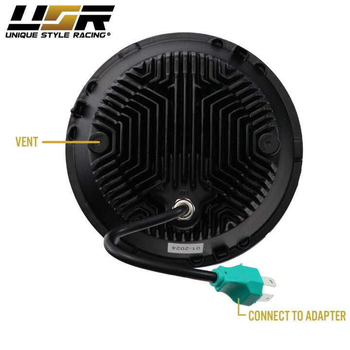 1990 - 1997 Mazda Miata NA 7” Round H6024 / H6014 Black Housing LED Projector Sealed Beam Headlights