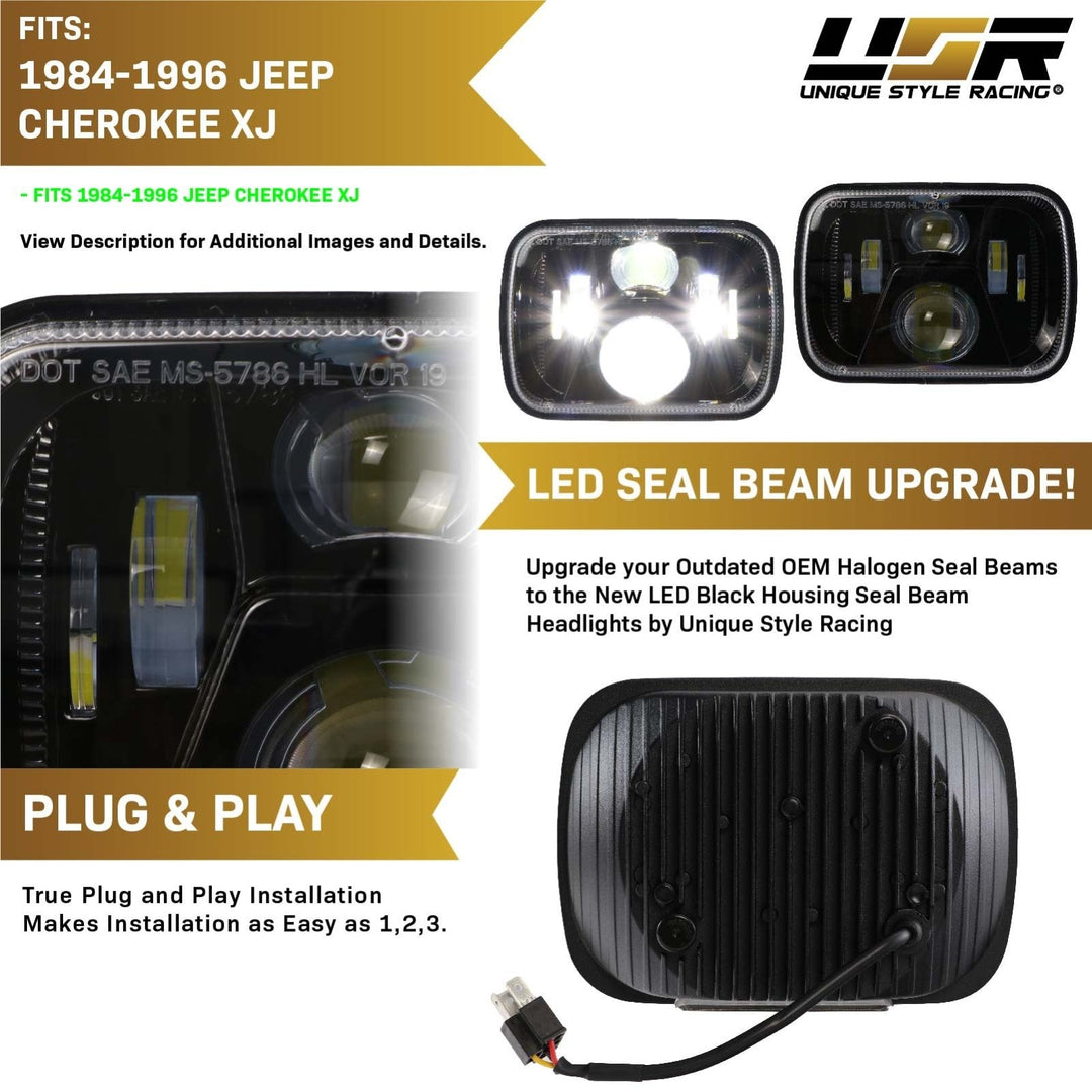Find For Jeep Cherokee XJ 1984-2001 Pair 5x7 7x6" LED Headlights Sealed High/Low DRL In Hebron - Foto 3